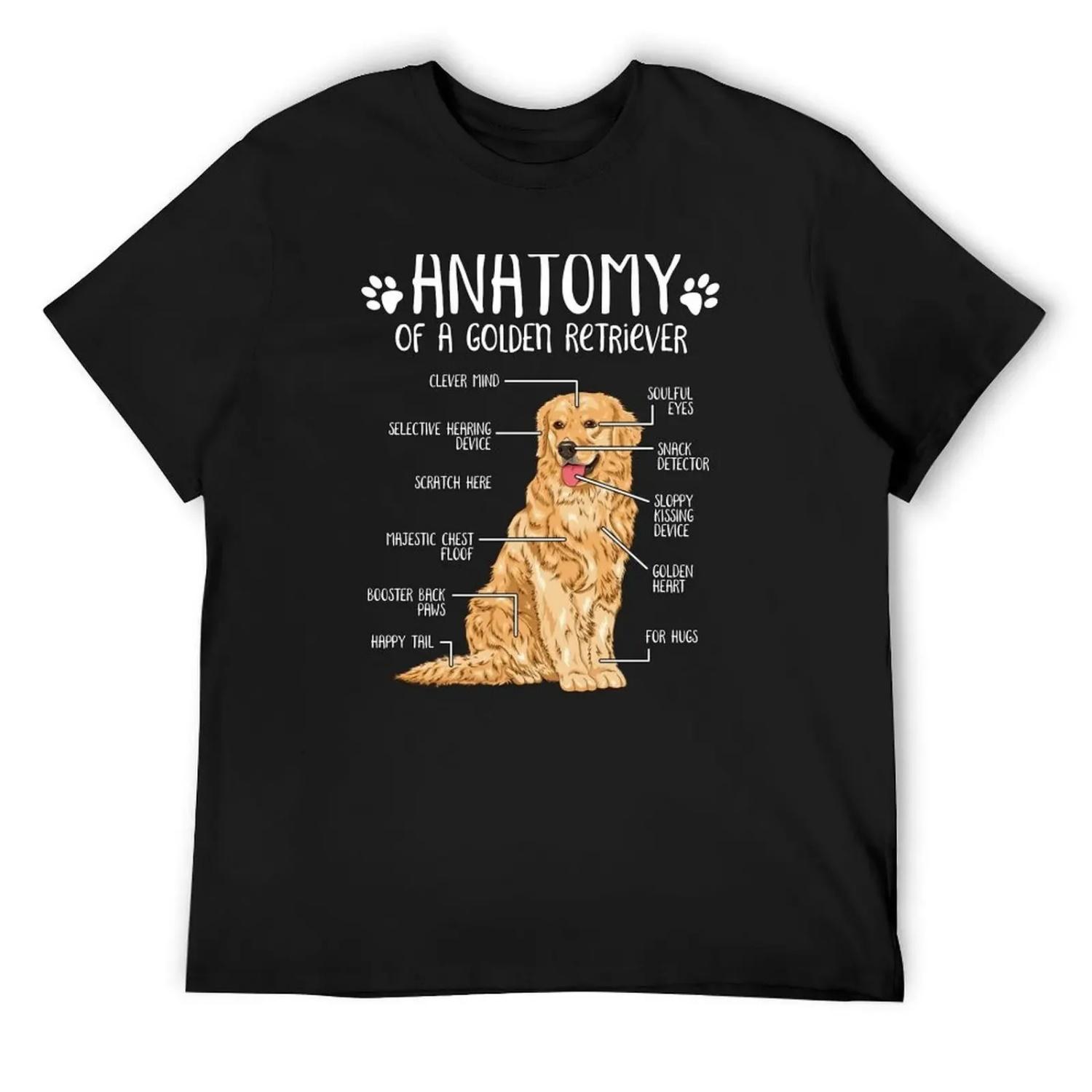 Funny Golden Retriever Anatomy Dog Owner Dog Lover T-Shirt croswit shirt man Funny t-shirt funny shirt cotton outfits for men S