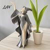 High-end Photography Prop Mysterious Black Cloak Witch Queen Resin Statue, Gothic Elegant Female Stylized Sculpture Figurine, Dark Art for Entryway
