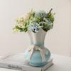 Chinese style Ceramic Gradient Color Wide Mouth Vase, Home Dining Table Living Room Bedroom Office Accessories, Flower Ware, 1Pc