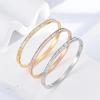 2024 18K Gold-Plated Stainless Steel Bracelet Fashionable Wedding Bangle for Men Women's Jewelry Occasions for Zircon Gifts