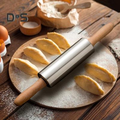 Rolo de massa com alça ergonômica, economiza tempo, rolo de pastelaria durável, bastão de pressão para massa de biscoito