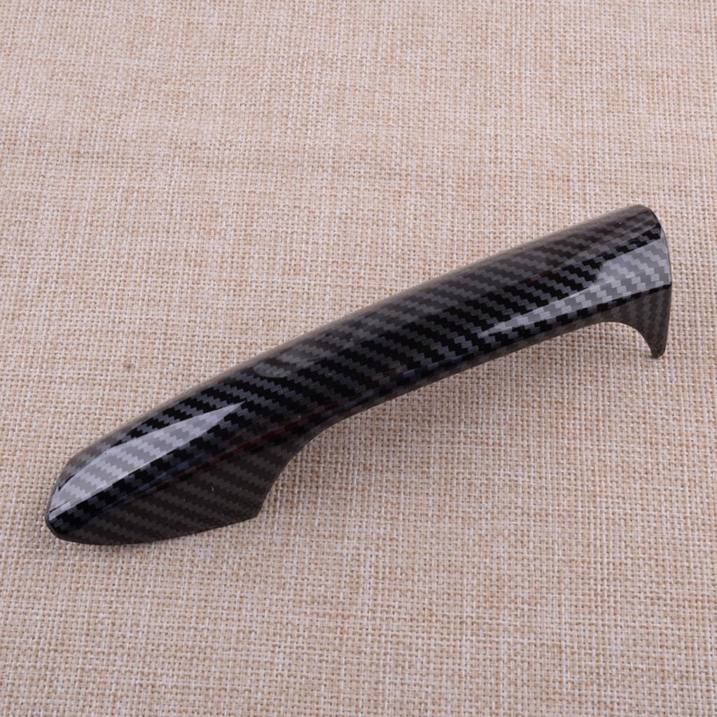Black Car Exterior Door Handle Cover Trim Cap Set Carbon Fiber Texture LHD Fit for Mercedes Benz W246 W204 W212 X204 W166
