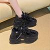 Korean Version of Internet Celebrity Counter Velvet Small Platform Casual Sports Shoes Versatile Lace-up Dad Shoes Women's New Models