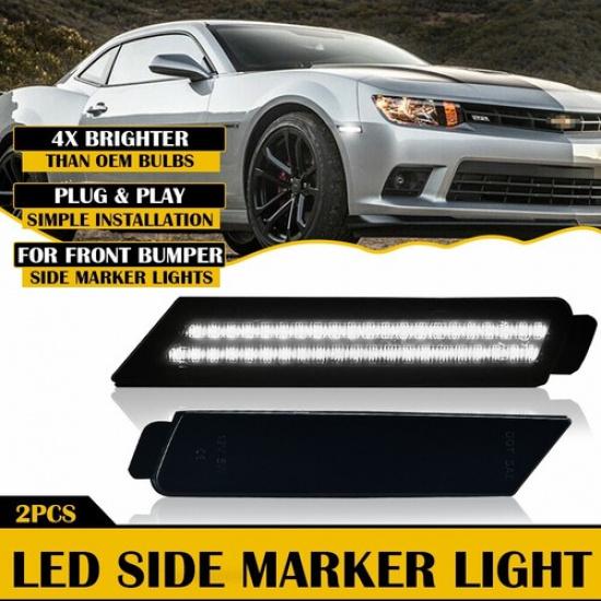 For 2010-2015 Chevy Camaro SS Style FrontRear White LED Side Marker Lights USEA