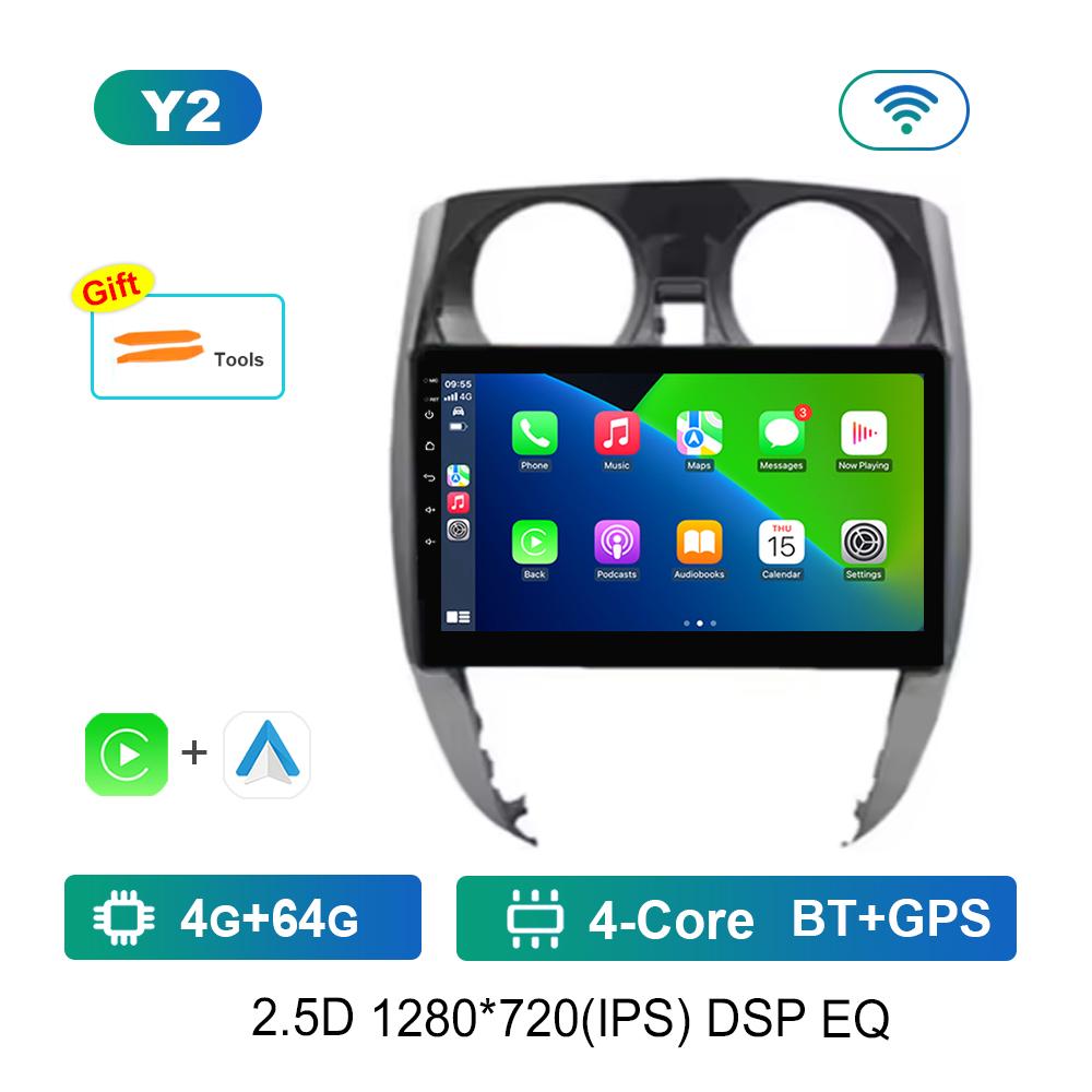 Car Radio Multimedia Player 10.1 Inch for Nissan Note 2 E12 2012 - 2021 Android OS 4G DSP Stereo Navi GPS Touch Screen Bluetooth