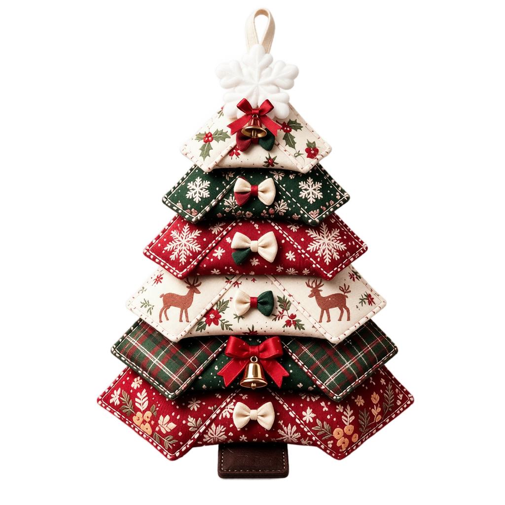 Christmas Tree Patchwork Quilting Kit - DIY Sewing Fabric Material Set for Holiday Decor