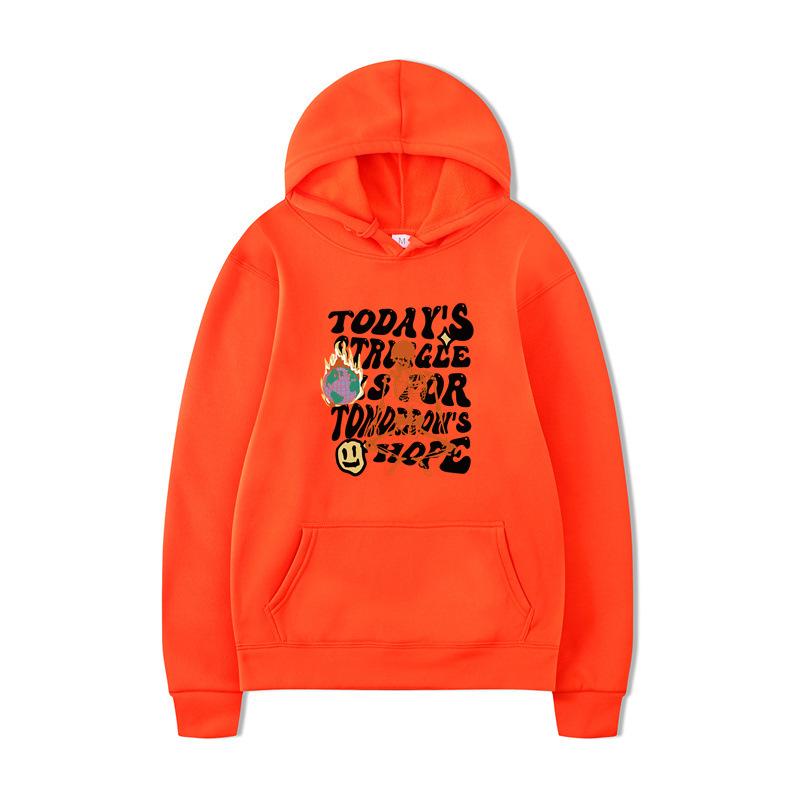 Textual Skeleton Hoodies Print Fashion Sweatshirt Hip Hop Casual Unisex Autumn Winter Fleece Streetwear Tops