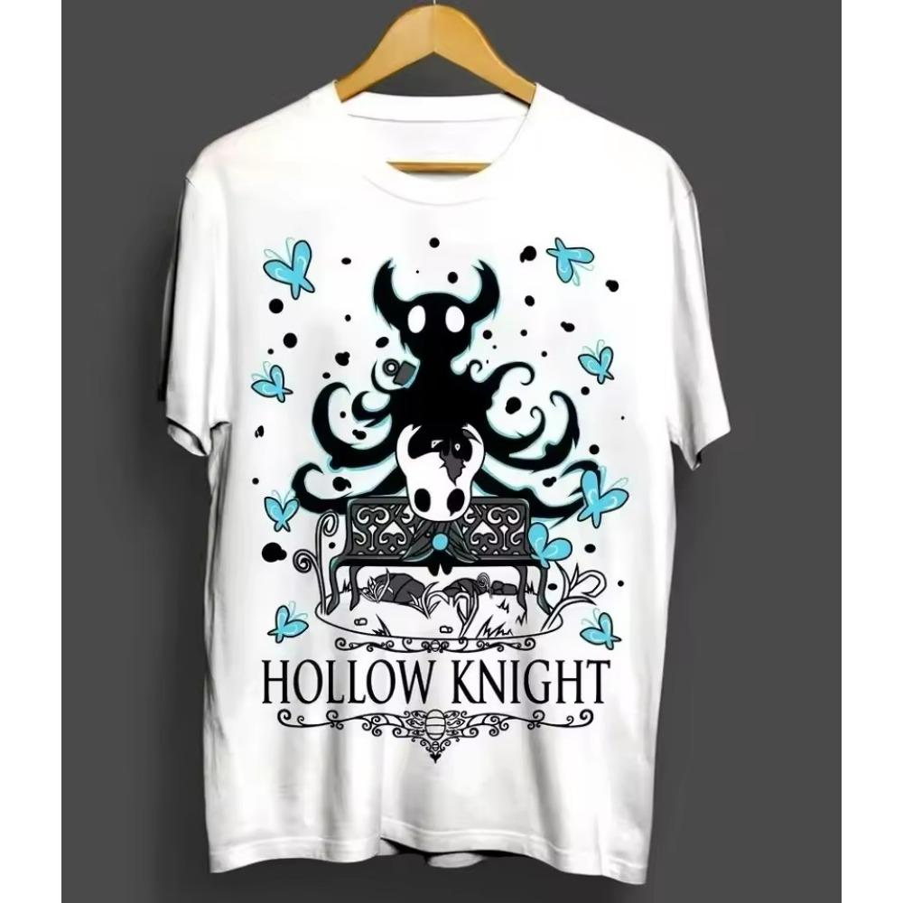 Hollow Knight T-Shirt Damen Herren Grafik T-Shirts Harajuku Lässig Kurzarm T-Shirt Unisex Streetwear Oberteil
