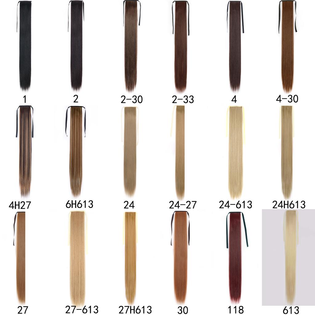 MERISIHAIR Hosszú, egyenes csokornyakkendő lófarok kapcsos hajhosszabbító 55 85 cm természetes fekete barna szintetikus zsurló nőknek