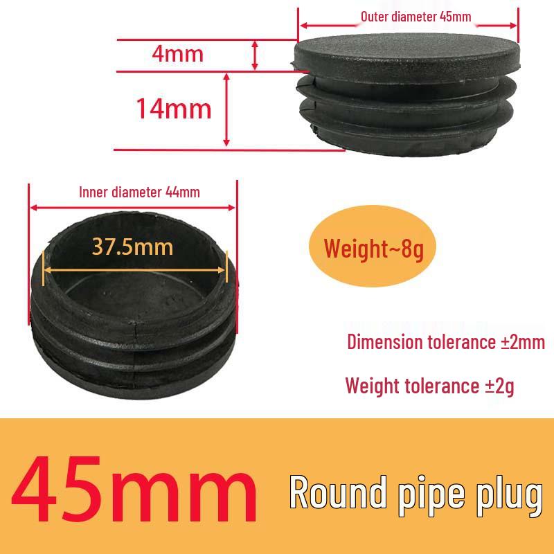 Bouchon d'extrémité rond en PE pour tube - Bouchon d'étanchéité et anti-poussière en plastique pour tuyaux, Plusieurs tailles disponibles