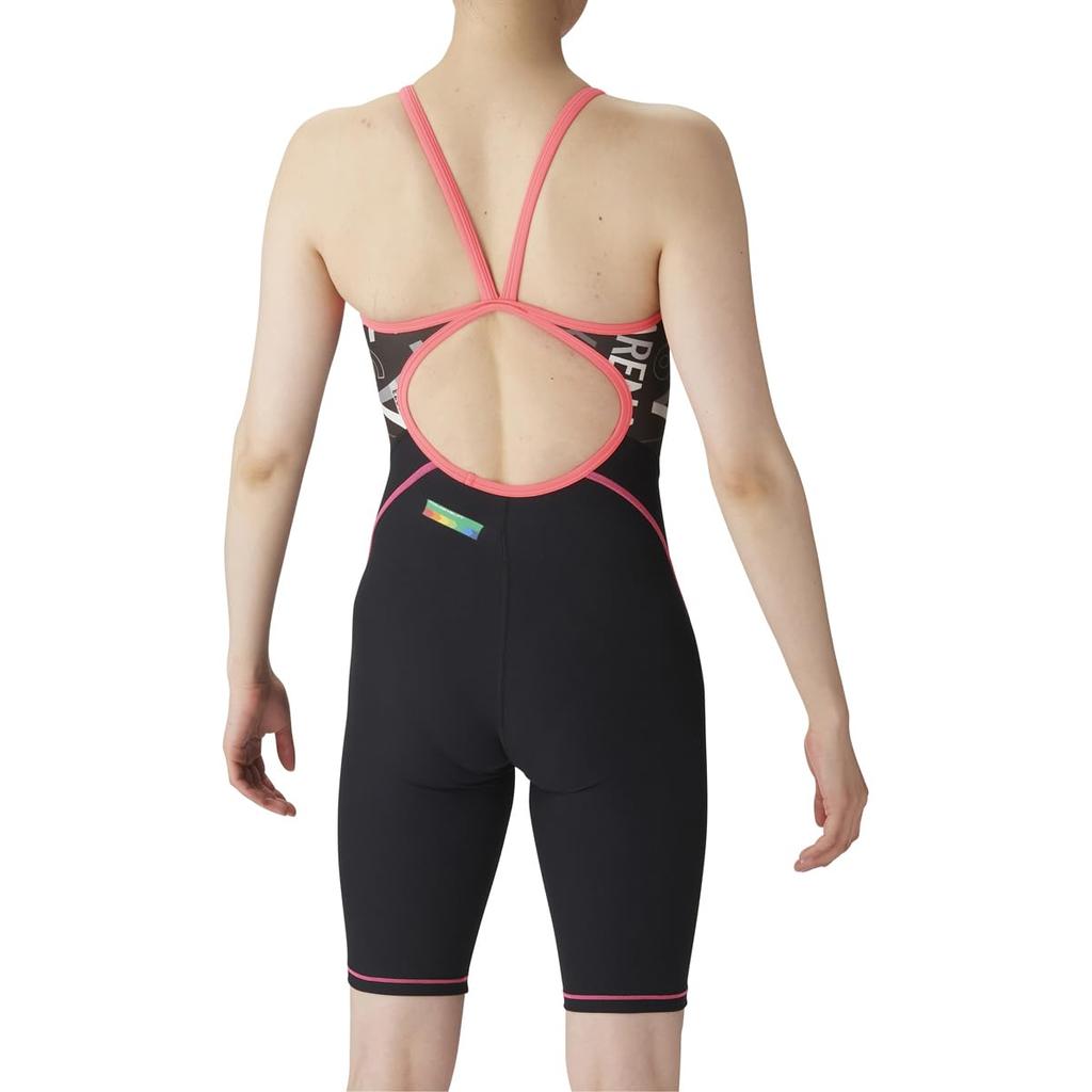 Swimsuit Training One Piece Spats Black X Pink M [Arena] (Open Back/Half Leg) Women's (BKPK)