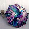 1pc Stained Glass Hummingbird Pattern Pattern Automatic 3-Fold Umbrella, 8 Iron Frames, High-Value Folding Umbrella, Suitable for Office, Travel