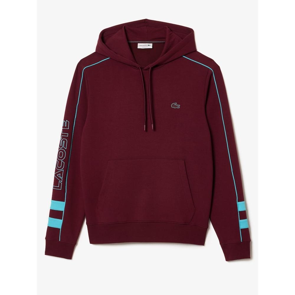

LACOSTE Mens ACTIVE COLOR DETAIL HOODIE T SHIRT SH1439 53N RIS Q2NSH1439 53NRIS