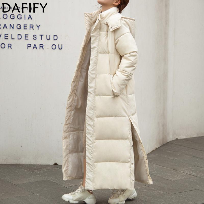 DAFIFY Women's Fashion Casual Fall Winter Solid Color Print Long Sleeve Jackets & Coats Down Coats