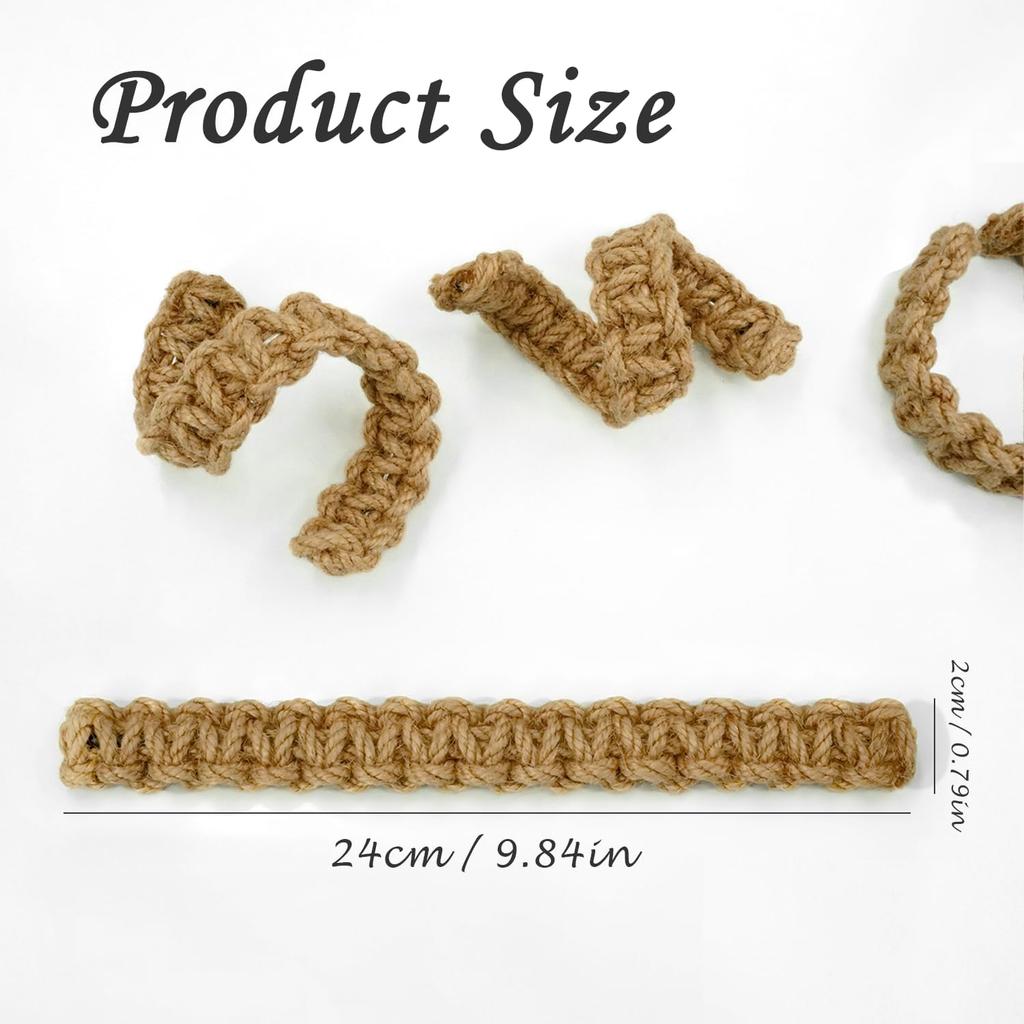 Outdoor Curtain Tiebacks, Curtain Ties (4 Pack) - Boho Braided Farmhouse Rustic Flexible Rope Drapes Holder, Burlap Elegant Light Curtain Holdback