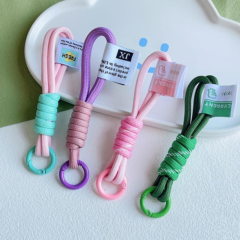 Colorat împletit frânghie curea breloc pentru telefon caz femei Anti-pierdere mașina brelocuri geantă agățat accesorii breloc