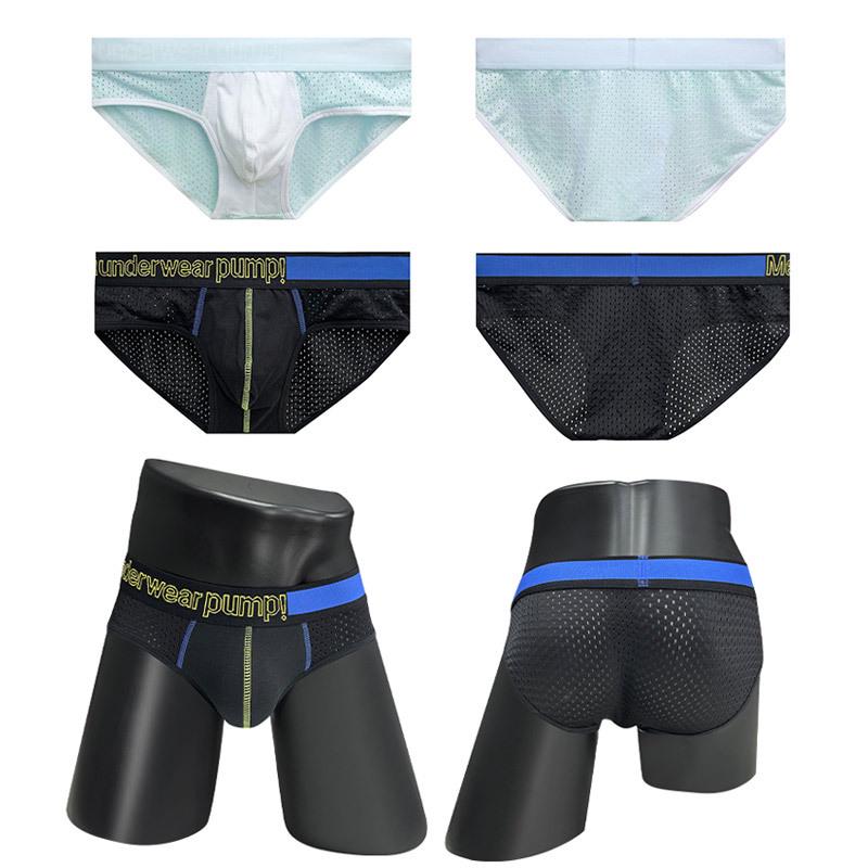 Trendy Low Rise Color Block Slim Fit Hip-Lifting Men's Sport Briefs