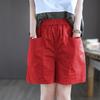 Women's Plus Size High-Waisted Cotton Wide-Leg Shorts - Summer Casual Loose Five-Point Cargo Pants