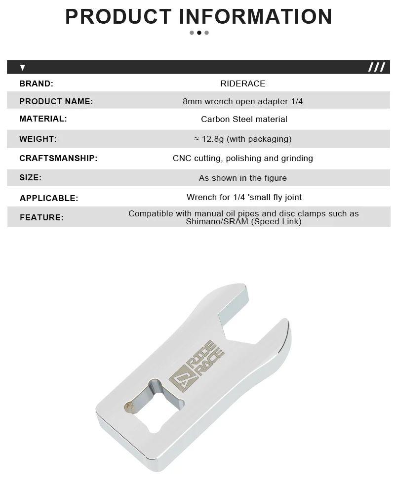 Bicycle Torque Wrench 8Mm Opening Head Bike Disc Brake Cable Spanner Screw Remover For 1/4 Head Wrench Cycling Repair Tool