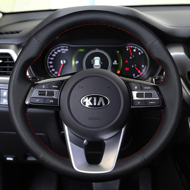 Custom DIY Car Steering Wheel Cover 100% Fit For Kia K5 Optima 2018 2019 Sportage 3 2019 Forte Ceed Cee'd 2017 2018 2019