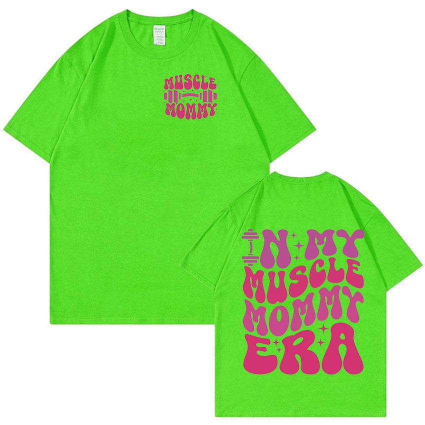 

Футболка с забавным графическим принтом Muscle Mommy Gym для мужчин и женщин, эстетичная модная футболка с коротким рукавом, повседневная футболка оверсайз из 100% хлопка 4XL