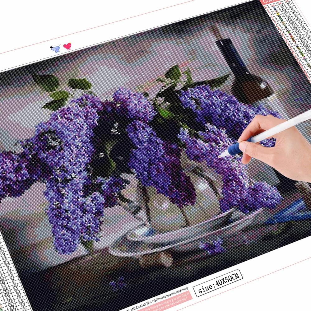 Haft diamentowy Liliowy zestaw do rękodzieła Ręcznie robiony prezent Diamentowy obraz Kwiat Pełne kwadratowe okrągłe wiertło Robótki Ręcznie robiony prezent