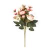 5PCS Pink Artificial Flowers Silk Roses Buds for Home Decor Wedding Arrangement Bridal Bouquet Christmas Wreath Accessories