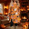 Women's Casual Long Sleeve Printed Round Neck Dress for Everyday Fashion