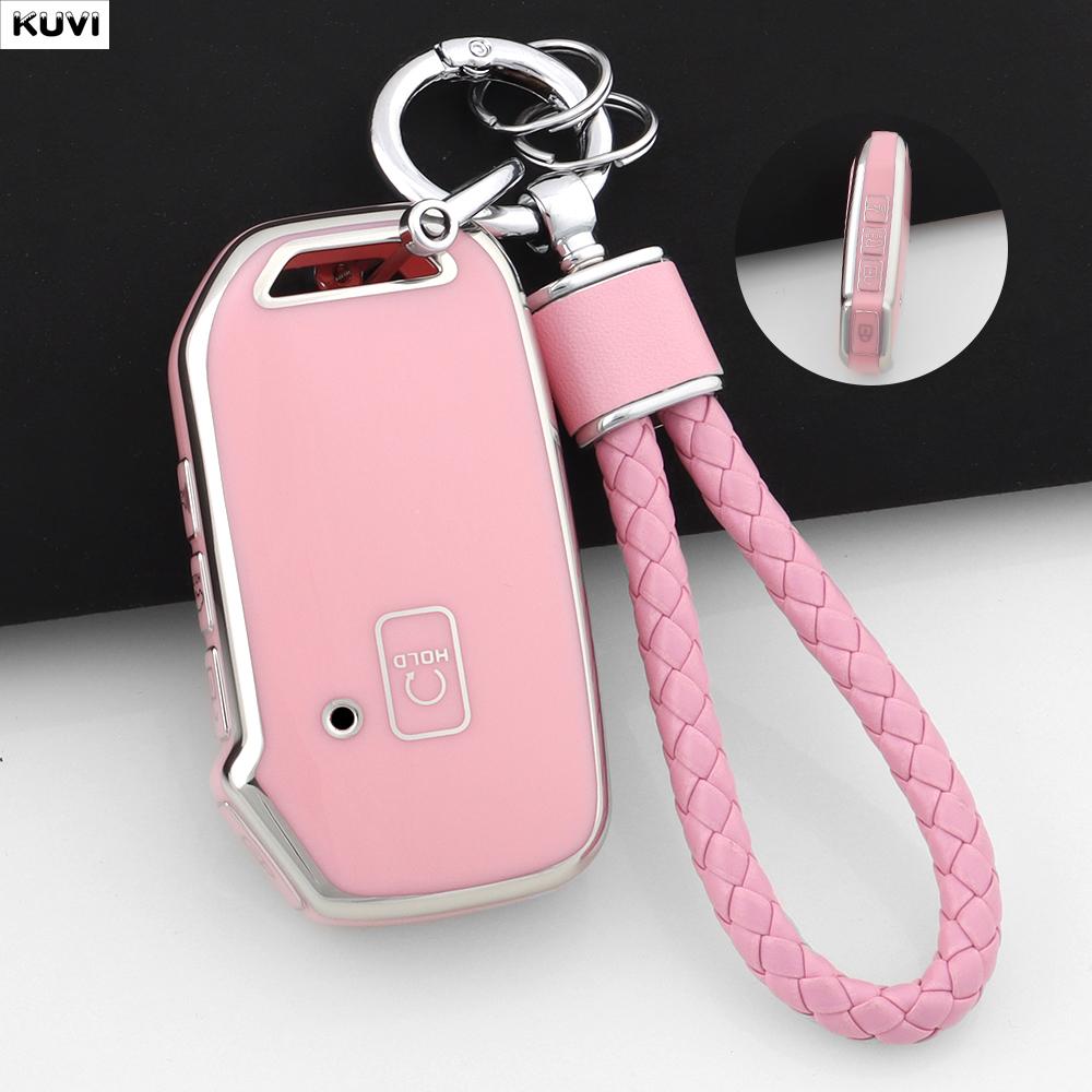 5 Buttons Tpu Car Key Case Cover Fob Keychain For Kia Ceed Cerato Forte Niro Seltos Sorento Soul Sportage Telluride K5 Keyless