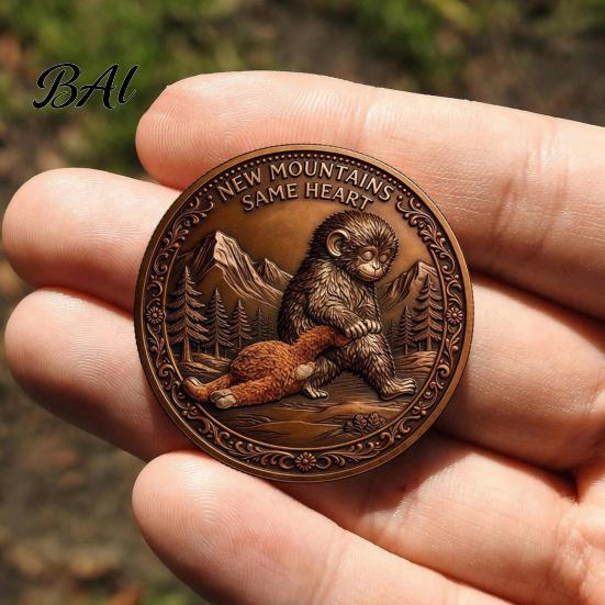 Encouragement Token Emotional Support Coin Inspirational Monkey Challenge Pocket Double?Sided Collectible for Friends Family Motivation Keepsake