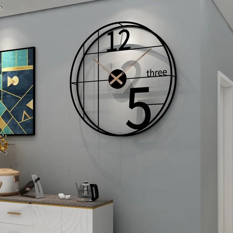 

Simple Modern Wall Clock - Home Art Decor, Light Luxury Table & Wall Design, Creative Living Room Decoration, Stylish Timepiece чорний