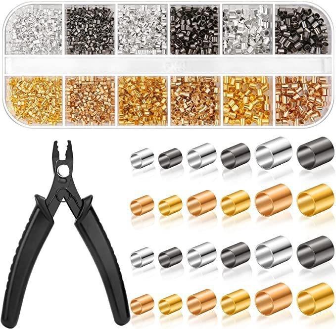 

Beads 4 Colors Earrings Necklace Bracelet Diy Set Box Crimping Tube With Crimping Pliers