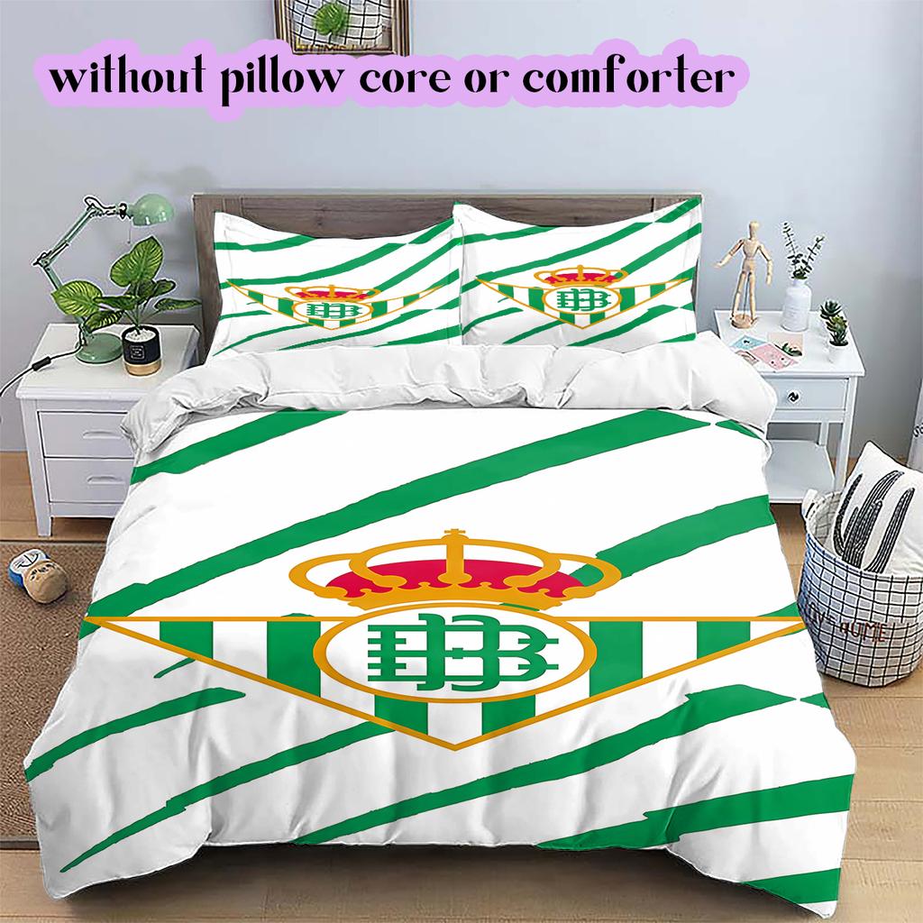 Team football Pattern Bedding Quilt Set Quilt Cover Pillowcase Home Decoration Birthday Gift (1 * duvet cover + 2 * pillowcase, without core)