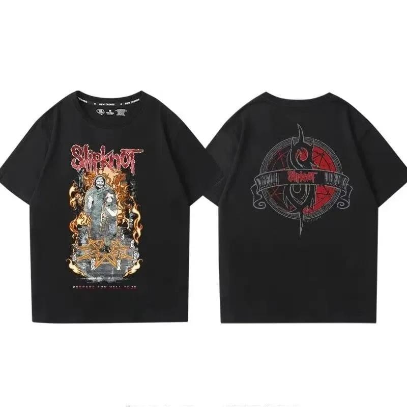 Slipknots Heavy Unisextal Band Tričko s potiskem Unisex Bavlněné tričko Hudební Grafika Tričko Harajuku Streetwear Nadměrná trička Unisex