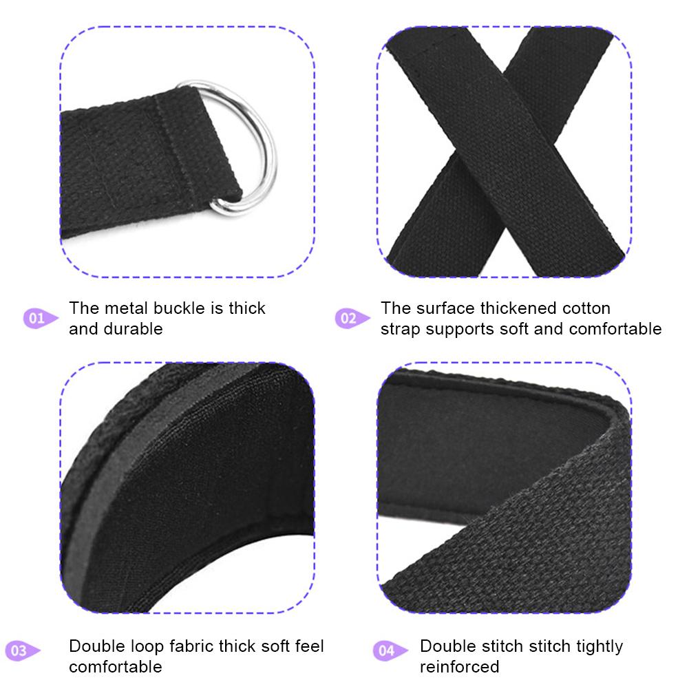 2PCS Pilates Double Loop Straps for Reformer Feet Elastic Cord Yoga Bed Exercise Accessory Resistance Band Pilates Equipment