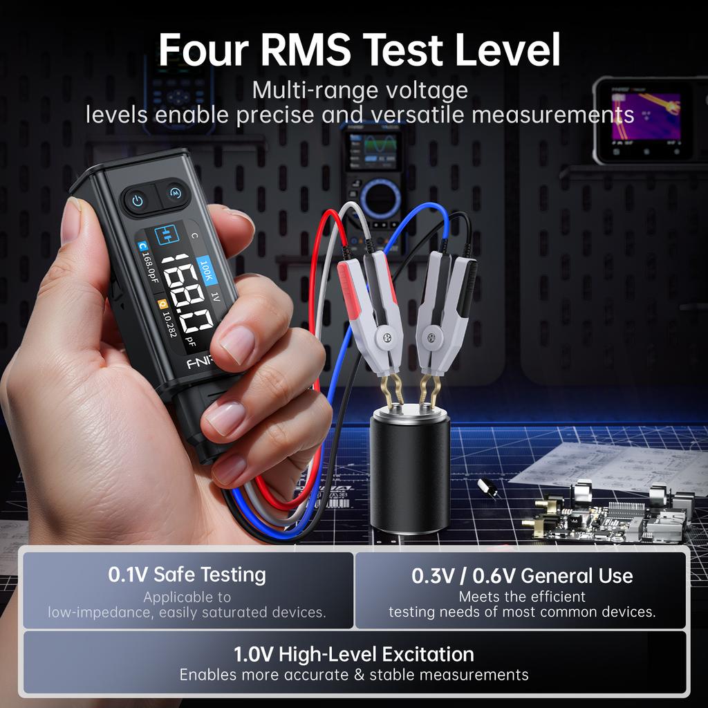 FNIRSI LCR-ST2 2-in-1 Digital Tweezer Bridge LCR ESR Meter SMD Test Kelvin Clip Electronic Component Multifunctional Tester Too