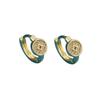 2026 Exquisite Women's Light Luxury Diamond-Inlaid Copper Coin Earrings - Trendy High-End Style