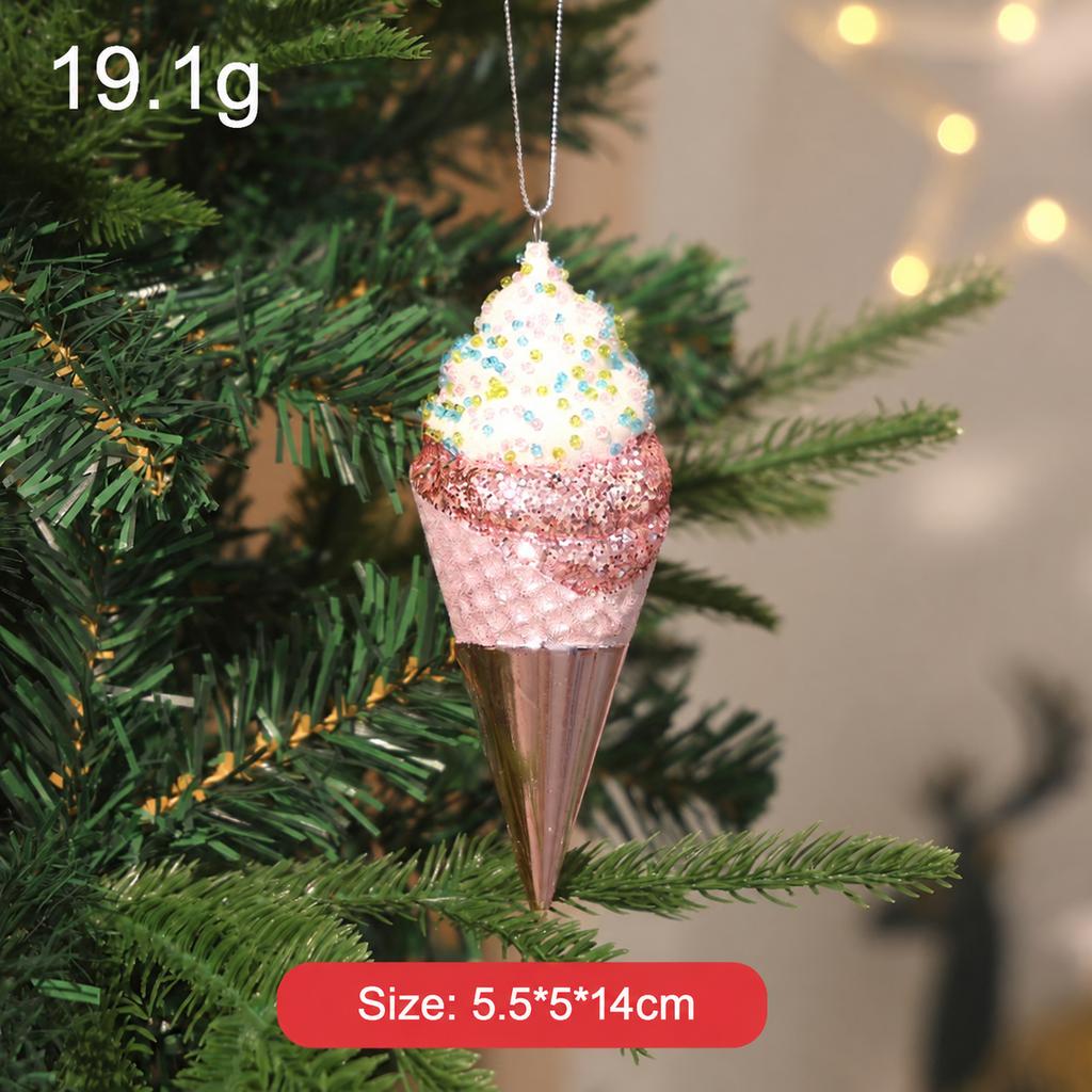 New Year Cute Cartoon Electroplated Plastic Christmas Hanging Ornament Xmas Tree Decoration Pendant for Holiday Festival Decor