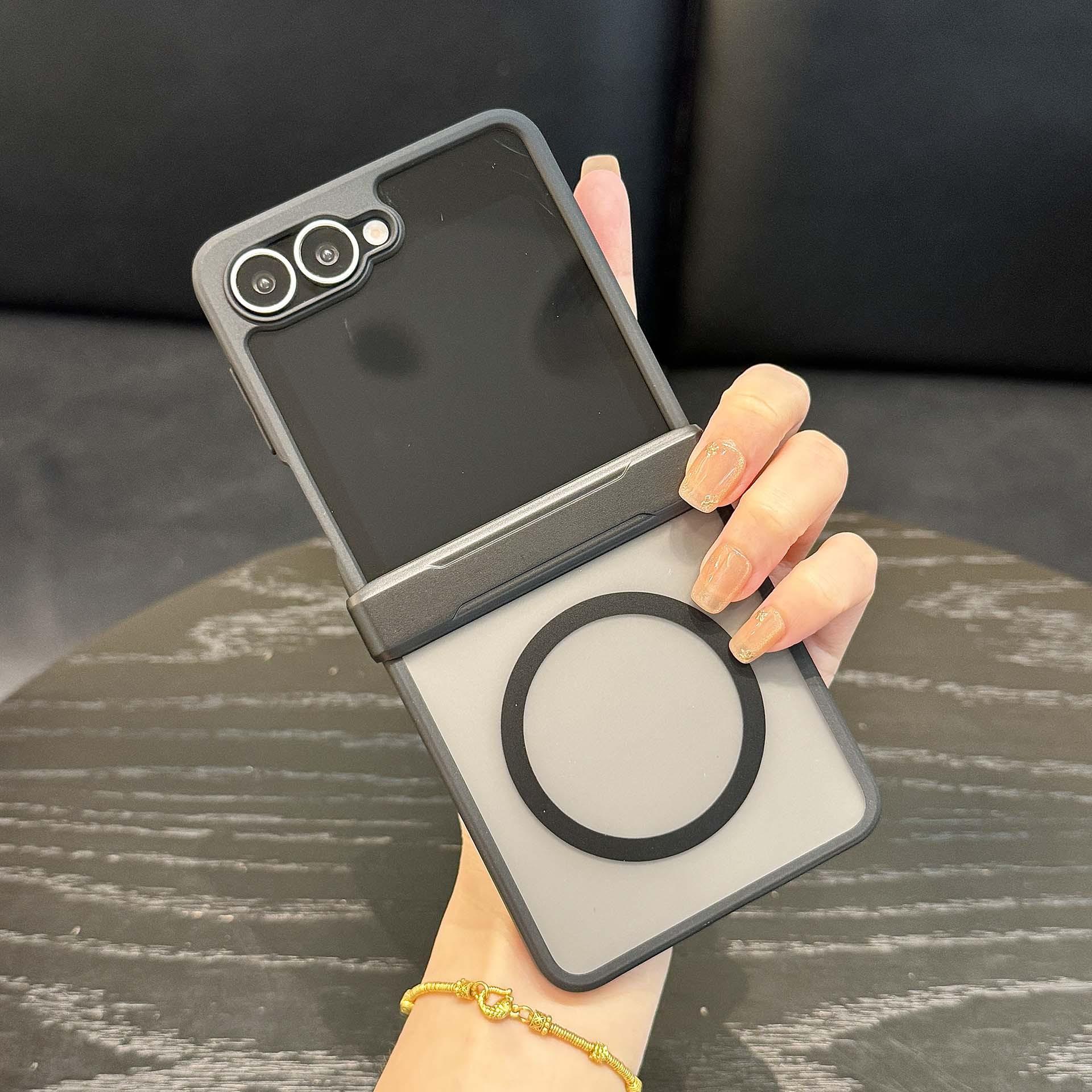 

Applicable To ZflIP6 7FE Samsung Z Flip7 MagSafe Folding Magnetic Phone Case Transparent ZFlip4 Set Samsung ZFLIP7