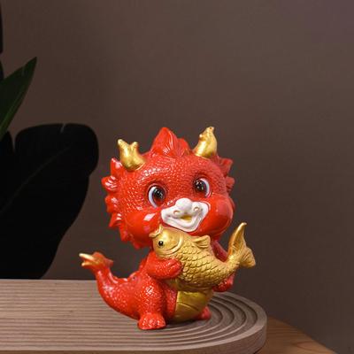 Chinese Dragon Statue Resin Year Souvenirs Crafts Animal for Shelf Home