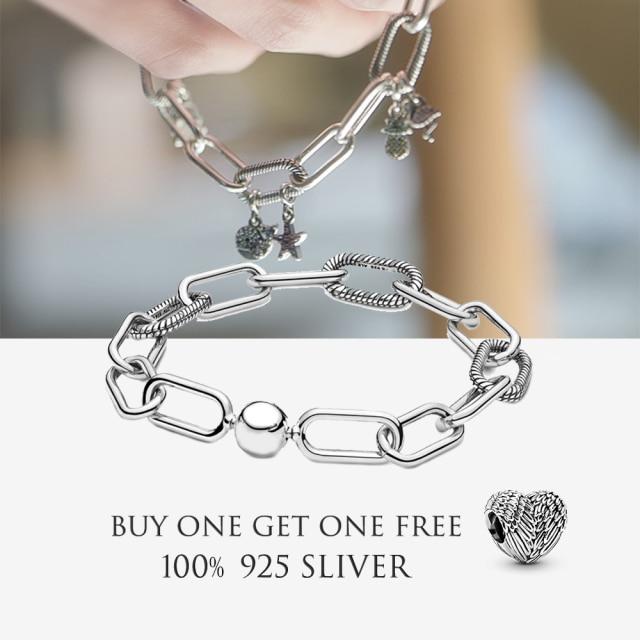 New S925 Sterling Silver Moments Crown O Clasp Snake Chain Bracelet Fit Original Sliver Charms For Women Diy Making Jewelry