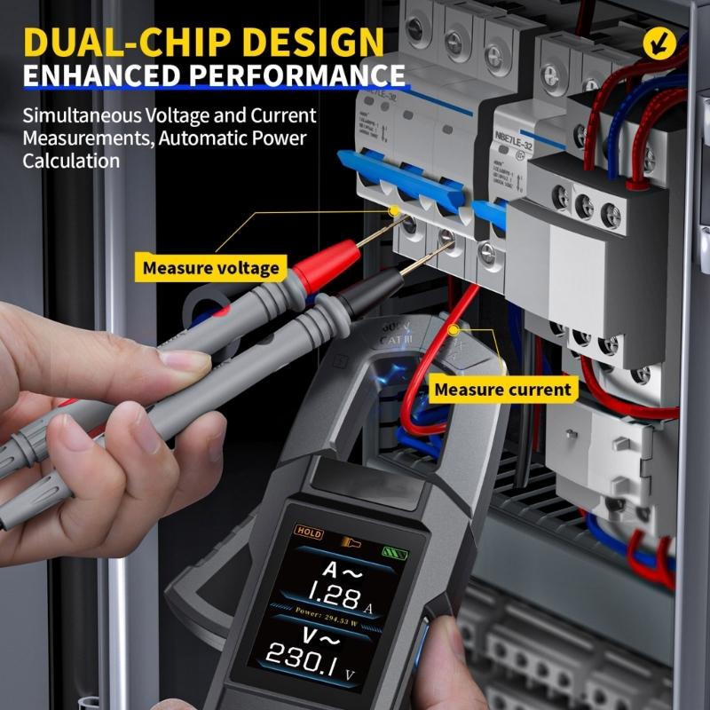 Digital Multimeter Measuring Diode Frequency with Brightness Adjustment Current Voltage Meter 10000 Counts Clamp Meter