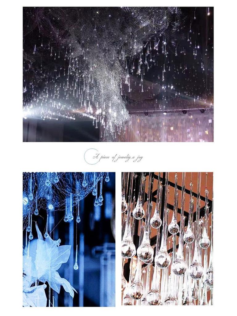 Brushed Acrylic Crystal Bead Curtain Pendant - Water Drop Wedding Decoration