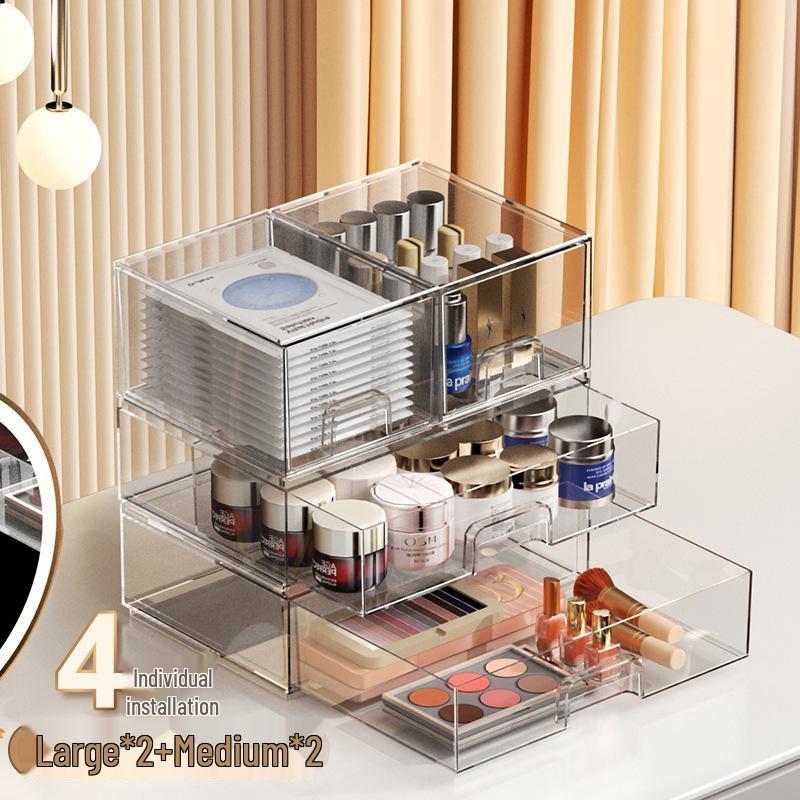 Transparent Stackable Makeup Storage Box for Lipstick, Mask & Skincare