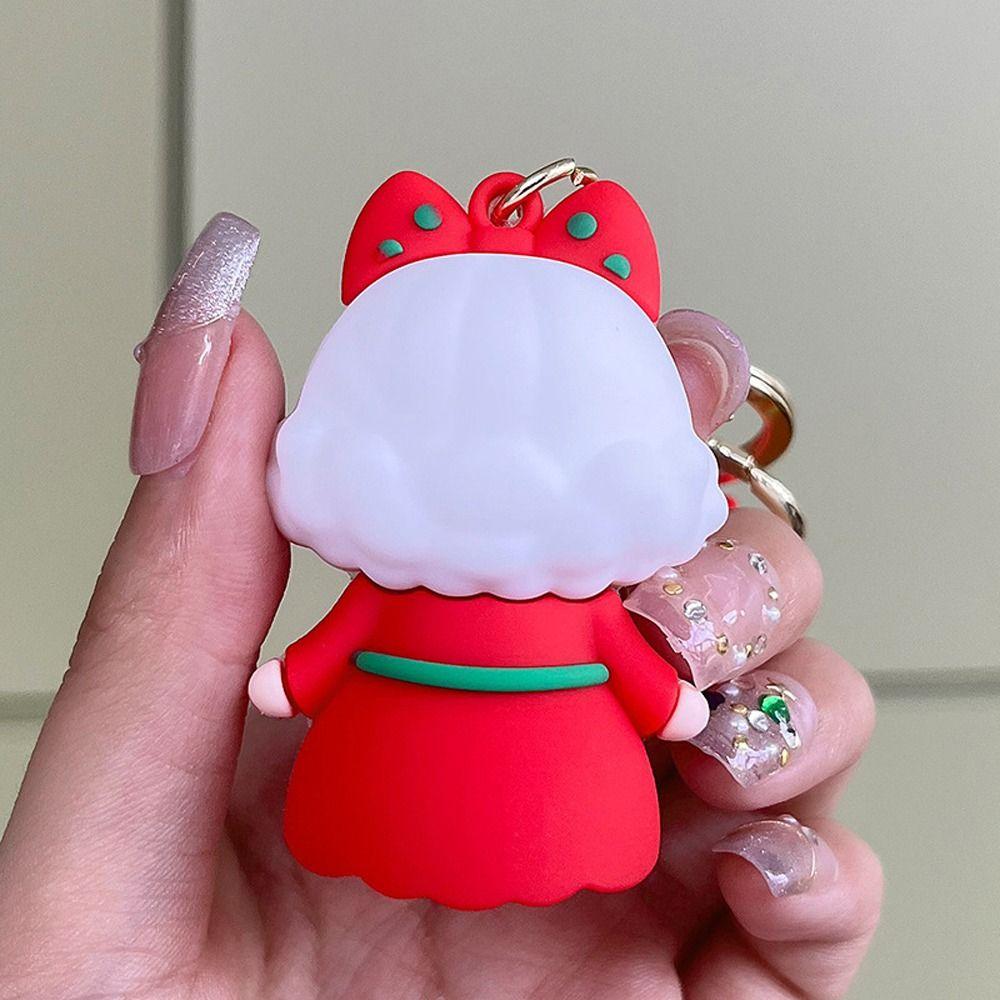 Ornament Kids Gift Decorations Rubber Doll Car Key Ring Christmas Keychain Key Chain Bag Charm