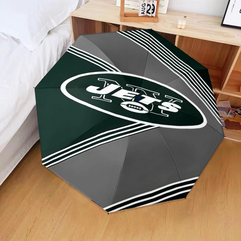 New York Football Logo Umbrella Folding Umbrella, Automatic Umbrella 8-Frame for Travel, Camping Use Gift for Halloween Christmas