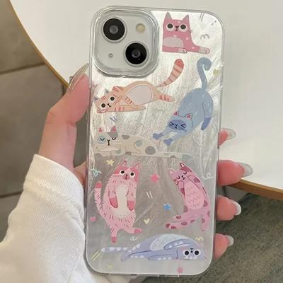 Cute Cartoon Cat Phone Case For iPhone 17 Air 16 15 14 13 Pro Max X XR XS Max 16E Plus Back Hard Cover