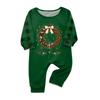 Christmas-print long-sleeve and long-pant matching family loungewear set