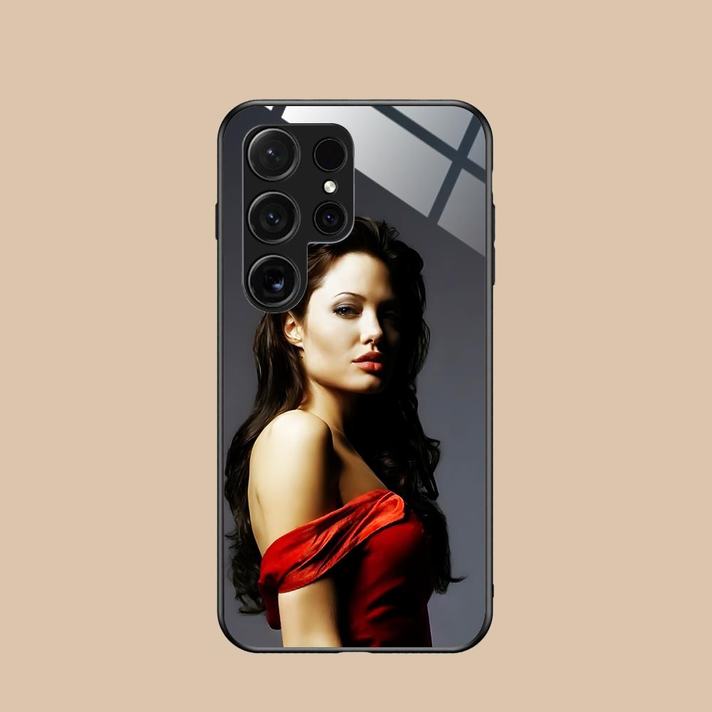 

Angel Jolie Glass Mobile Phone Case for Samsung Galaxy S26 S25 S24 S23 S22 S21 S20 Note20 Plus FE Ultra Colorful Cover Galaxy S25 Ultra