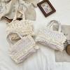 Lace Retro Flower Women's Canvas Shoulder Bags Vintage Floral Female Small Tote Bento Handbags Sweet College Girls Shopper Bag